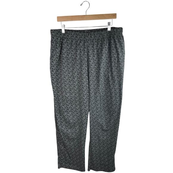 Michael Kors Men's Black MK Logo Print Elastic Waist Pull-On Pajama Pants Size L - Picture 1 of 4